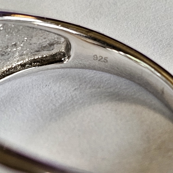 Vintage White Tigers Eye in Sterling Silver Ring Size 7! - Picture 2 of 6